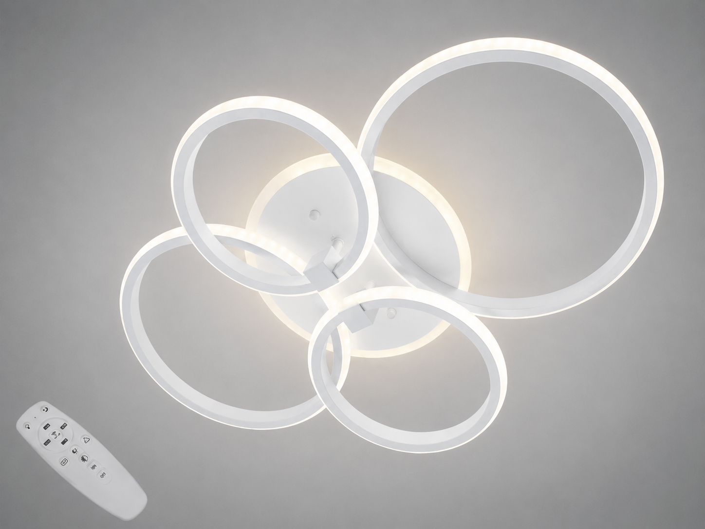 Люстра потолочная LED Diasha 4 кольца 80W/пульт Белый (2526/4WH LED 3color dimmer)