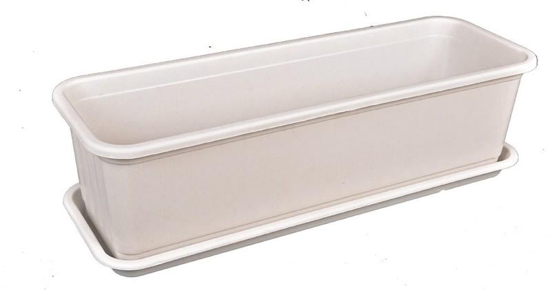 Ящик балконный Господар с поддоном 16х49х13 см White (92-8049) Ящик балконный Господар с поддоном 16х49х13 см White (92-8049)