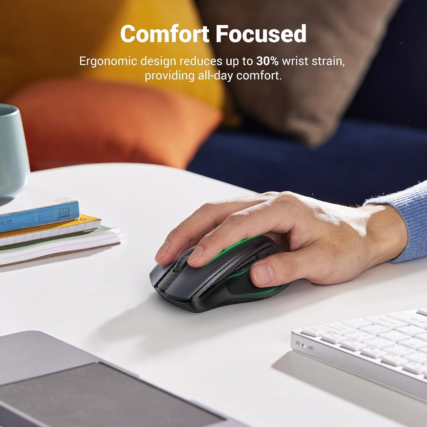 Мишка бездротова UGREEN 4000 DPI 6 Кнопок 2.4G з USB-приймачем Чорний (90545) - фото 14