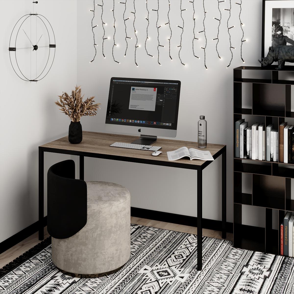 Стіл письмовий Art in Head Brevity Loft standart 1400х750х670 мм Дуб вінтаж оксид/Чорний метал (522028812) - фото 3 Стіл письмовий Art in Head Brevity Loft standart 1400х750х670 мм Дуб вінтаж оксид/Чорний метал (522028812) - фото 3