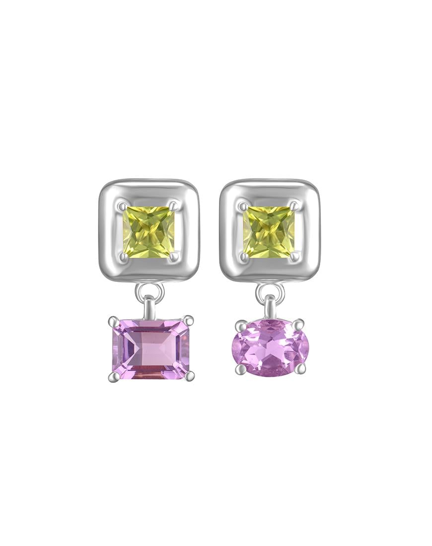 Сережки Splash Green-Violet жіночі RIMMART JEWELRY срібні One size Сережки Splash Green-Violet жіночі RIMMART JEWELRY срібні One size