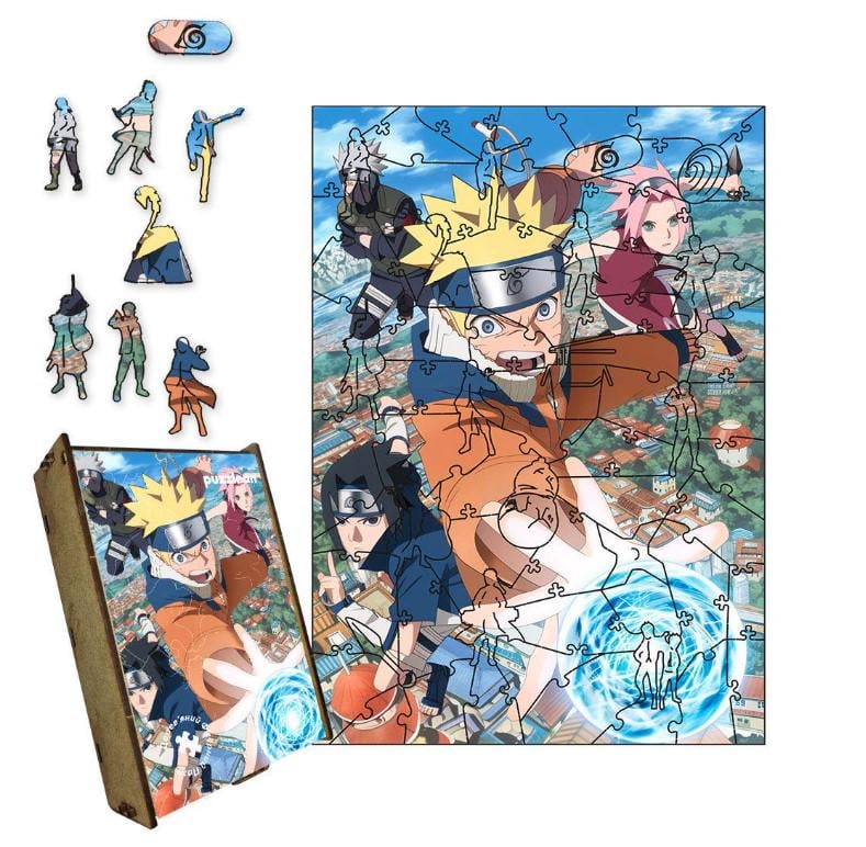 Пазл дерев'яний Наруто А3 200 ел. дерев’яна коробка (puzzlean-0000315-DER-А3)