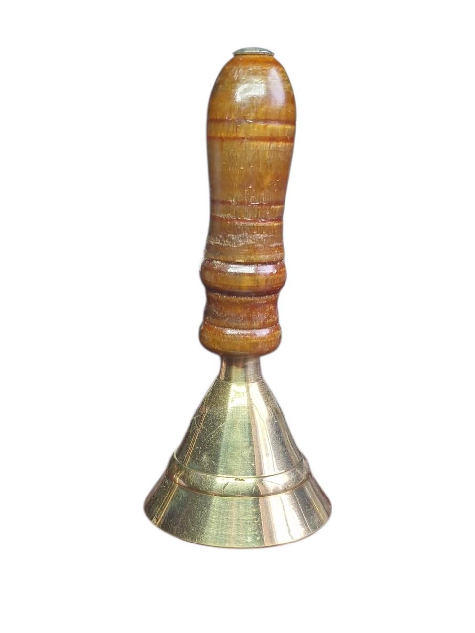 Колокольчик латунный с деревянной ручкой 10,5 см Золотистый Колокольчик латунный с деревянной ручкой 10,5 см Золотистый