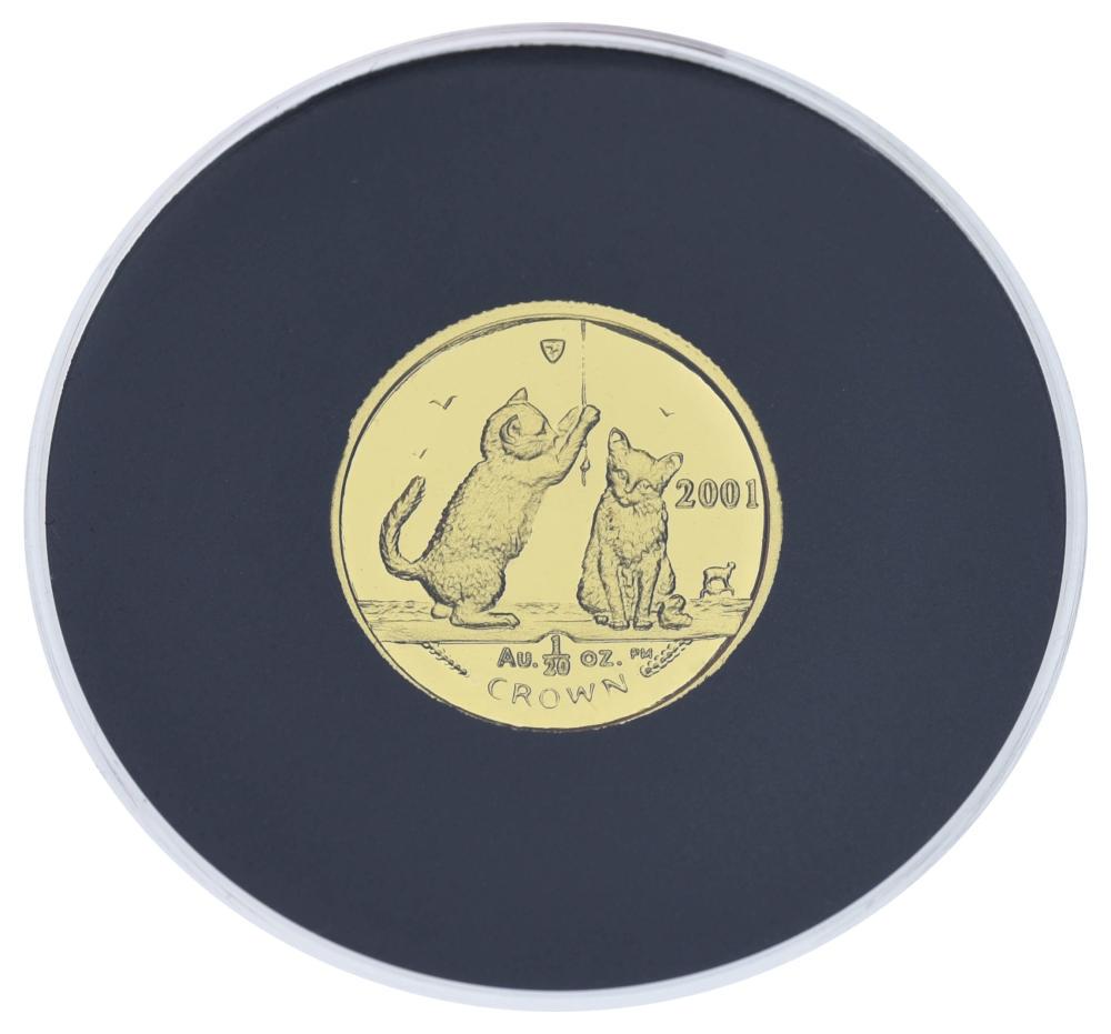 Колекційна монета Острів Мен 1 крона 2001/2008 золото Proof Кіт Сомалі 1/20 унції Колекційна монета Острів Мен 1 крона 2001/2008 золото Proof Кіт Сомалі 1/20 унції