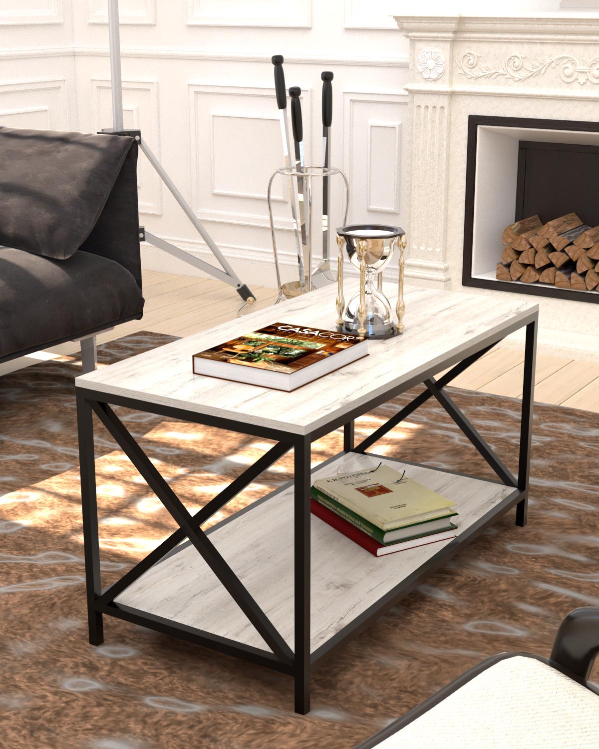 Журнальный столик EcoLoft Кроссвейл DSP-1496-2 в стиле лофт Дуб Кортона (36291632)