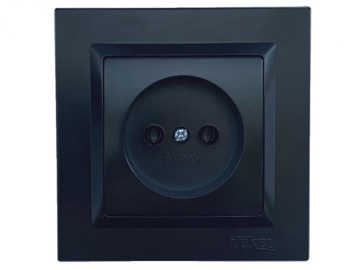 Розетка Luxel Jazz 9101/9001 1-я б/з Черный/Белый (00000038538)