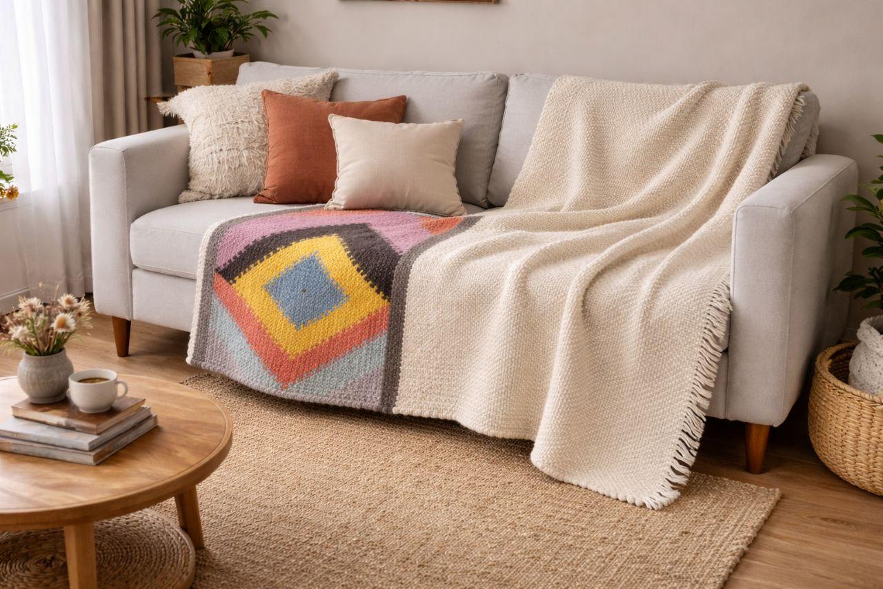 Ліжник Zgarda з візерунком 150х200 см Білий (л 01-65)