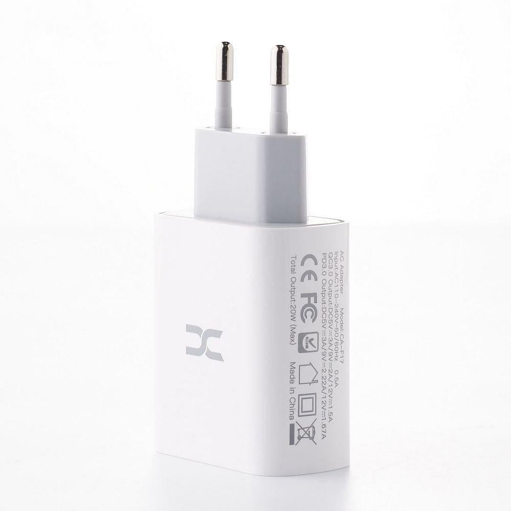 Зарядка швидка DC CA-F17 PD QC3,0 кабель Type-C 20W White (34886) - фото 3