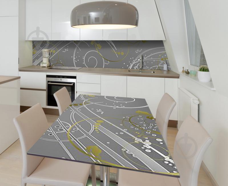 Наклейка 3Д виниловая на стол Zatarga «Серебрянные спирали» 600х1200 мм (Z184415st)