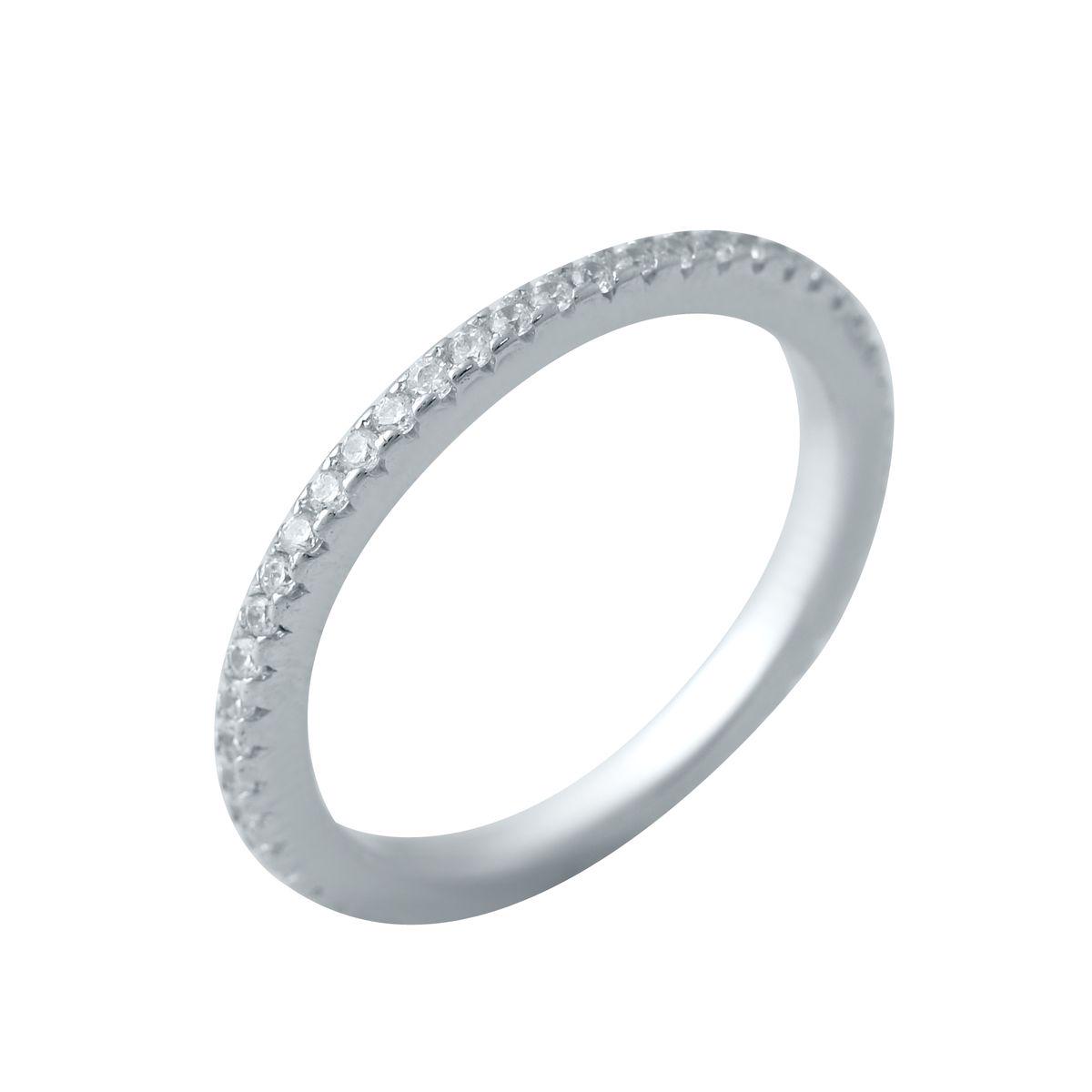 Кольцо серебрянное с дорожкой фианитов р. 18