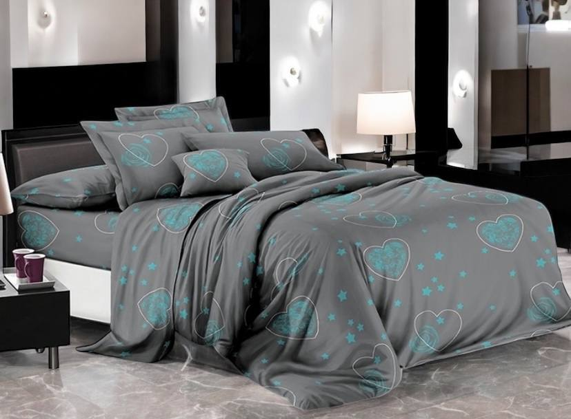 Комплект постельного белья Сердца и звезды полуторный полиэстер 150х220 см (T75-0810/1.5) Комплект постельного белья Сердца и звезды полуторный полиэстер 150х220 см (T75-0810/1.5)
