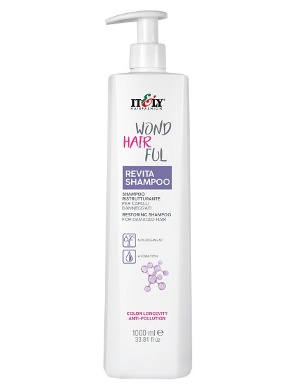 Шампунь Itely Hairfashion WONDHAIRFUL REVITA Shampoo восстанавливающий 1000 мл - фото 1