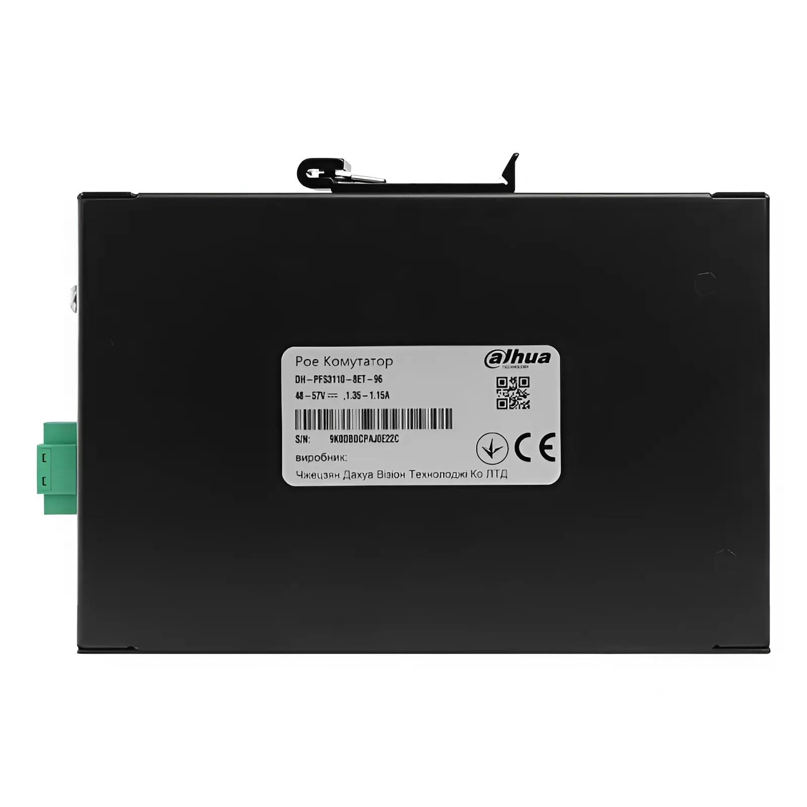 Комутатор некерований 8-портовий PoE Dahua DH-PFS3110-8ET-POE 7,6 Гбіт/с Чорний (99-00002102) - фото 5 Комутатор некерований 8-портовий PoE Dahua DH-PFS3110-8ET-POE 7,6 Гбіт/с Чорний (99-00002102) - фото 5