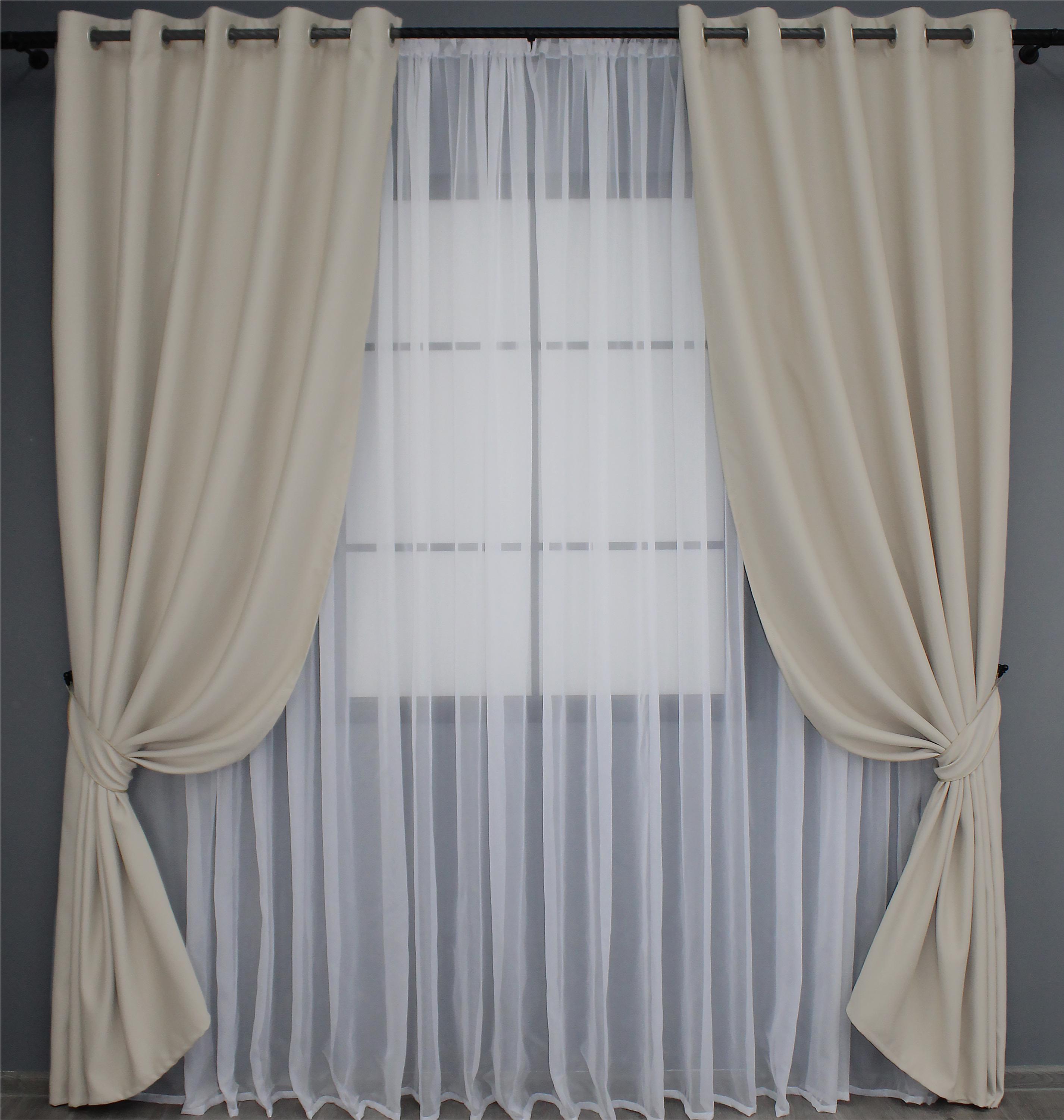 Комплект штор на люверсах VR-Textil Fusion Dimout № 1152ш 150х250 см 2 шт. Бежевий (37-0032) - фото 1 Комплект штор на люверсах VR-Textil Fusion Dimout № 1152ш 150х250 см 2 шт. Бежевий (37-0032) - фото 1