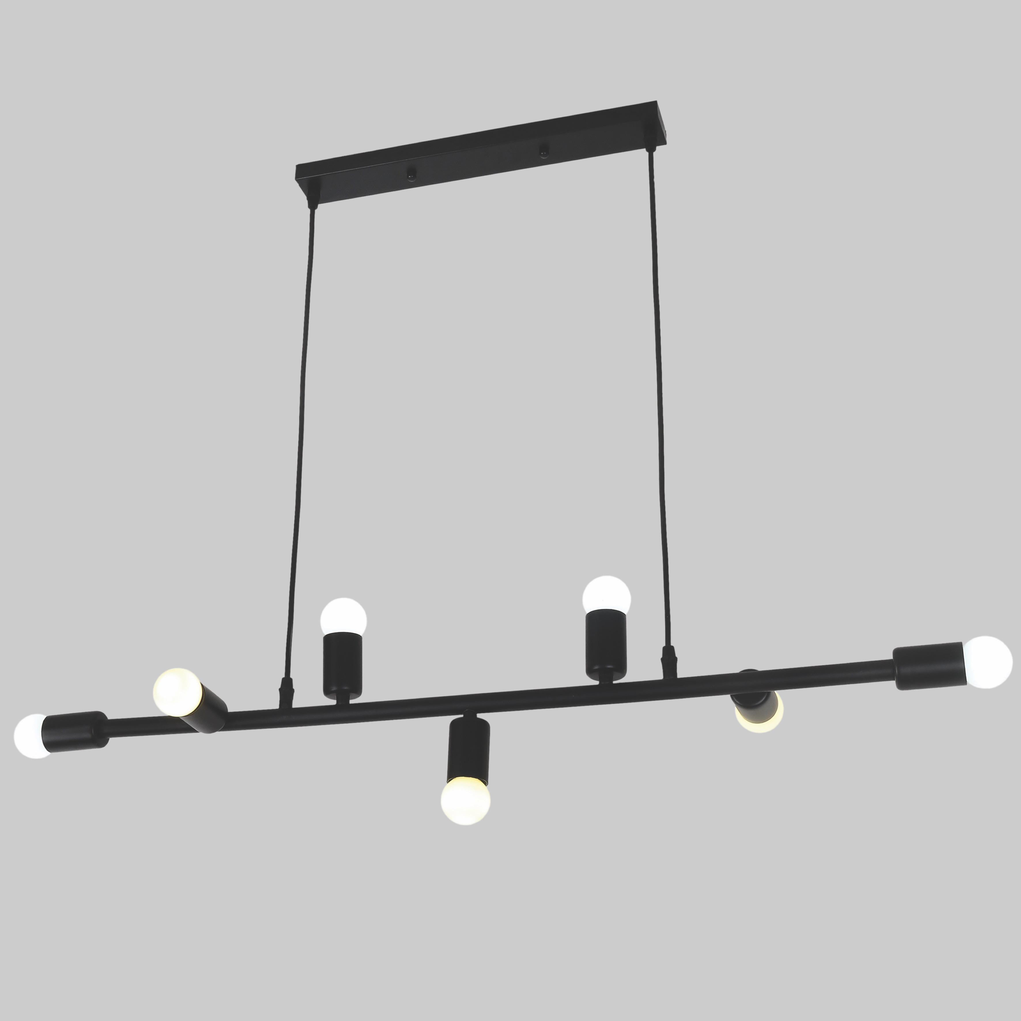 Люстра длинная на 7 ламп Черный (61-SX07-7 BK)