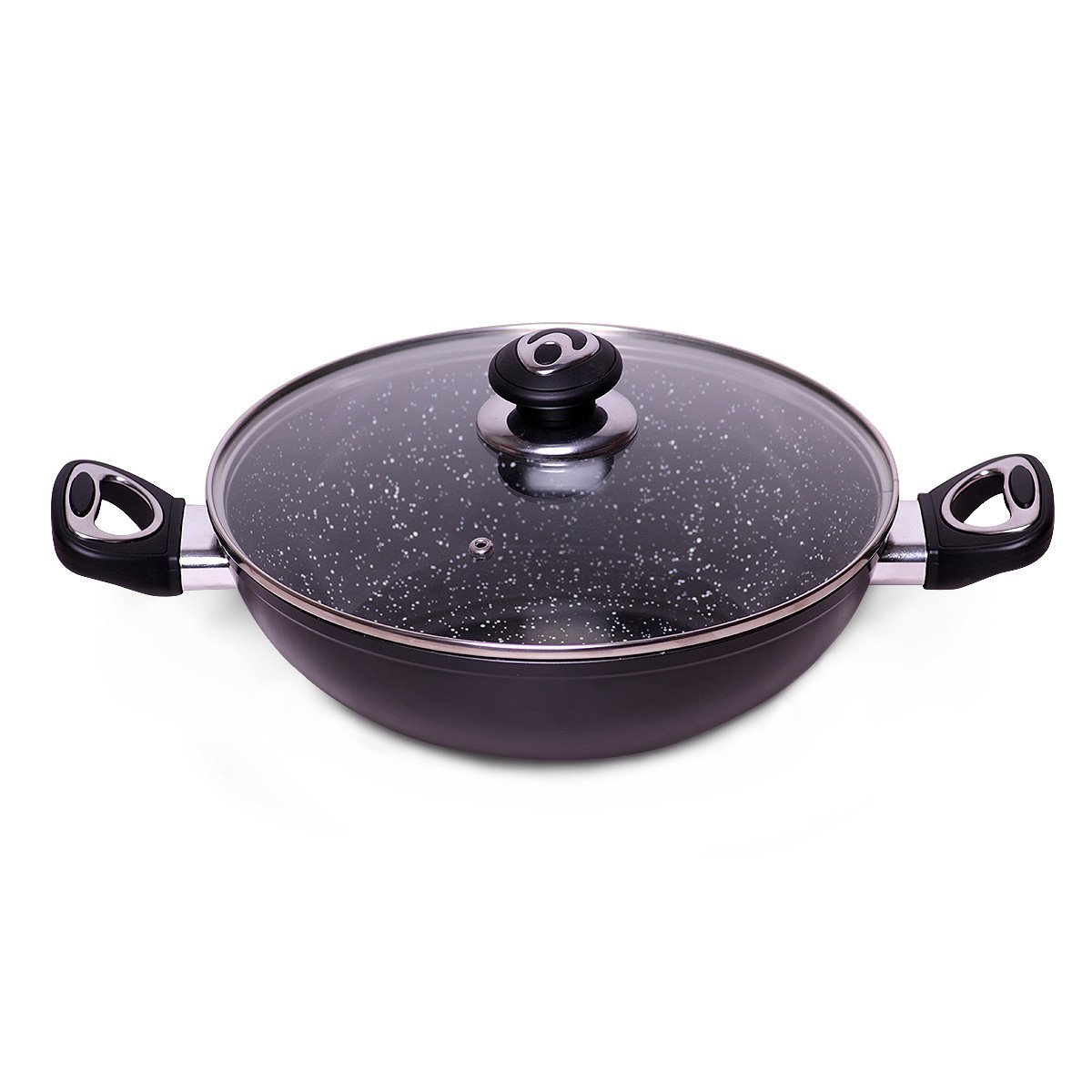 Сковорода wok Kamille 28 см с керамическим покрытием мрамор KM-4258MR
