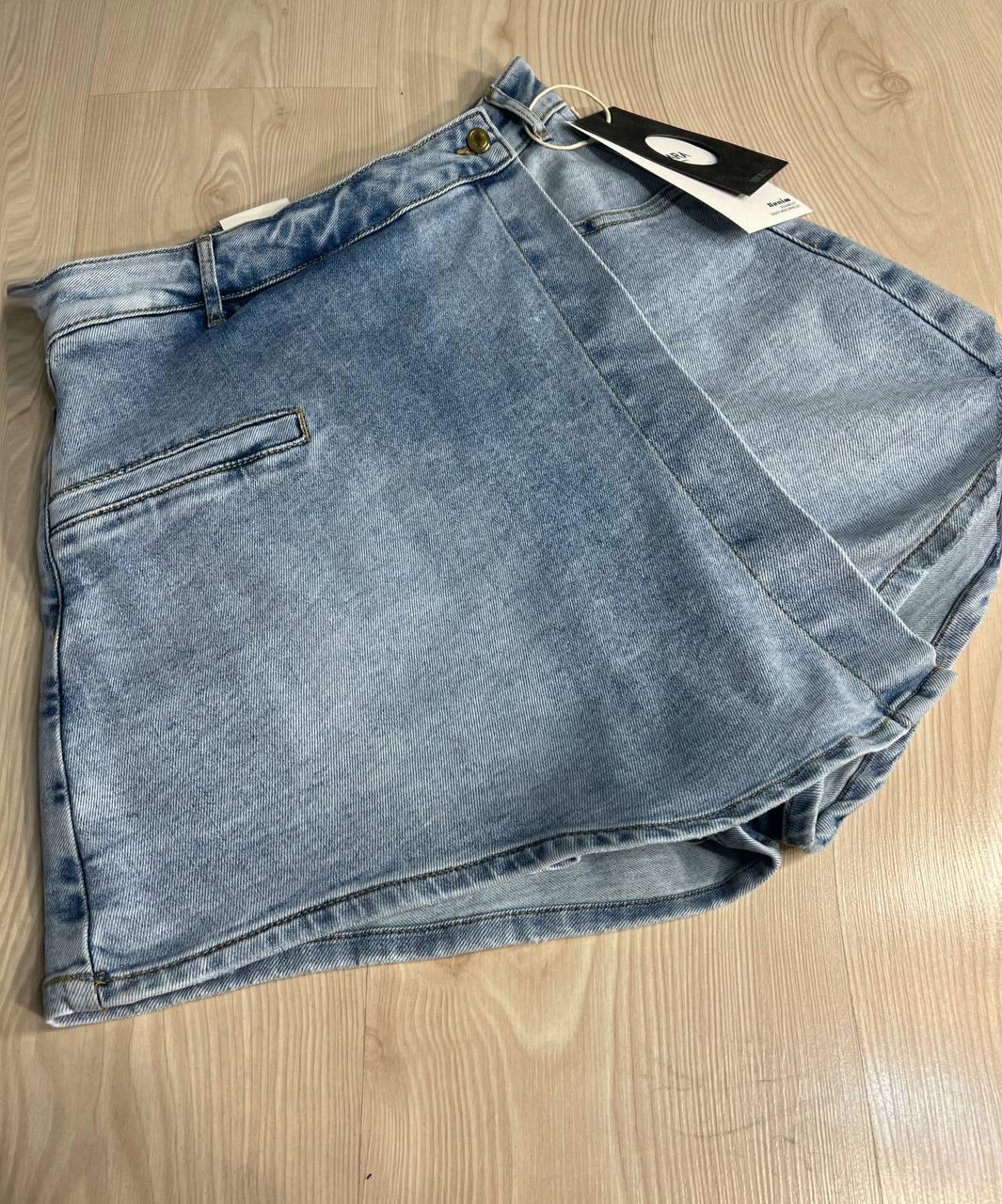 Шорты юбка женские M.Sara 6077 джинсовые короткие L Голубой (4142) - фото 10 Шорты юбка женские M.Sara 6077 джинсовые короткие L Голубой (4142) - фото 10