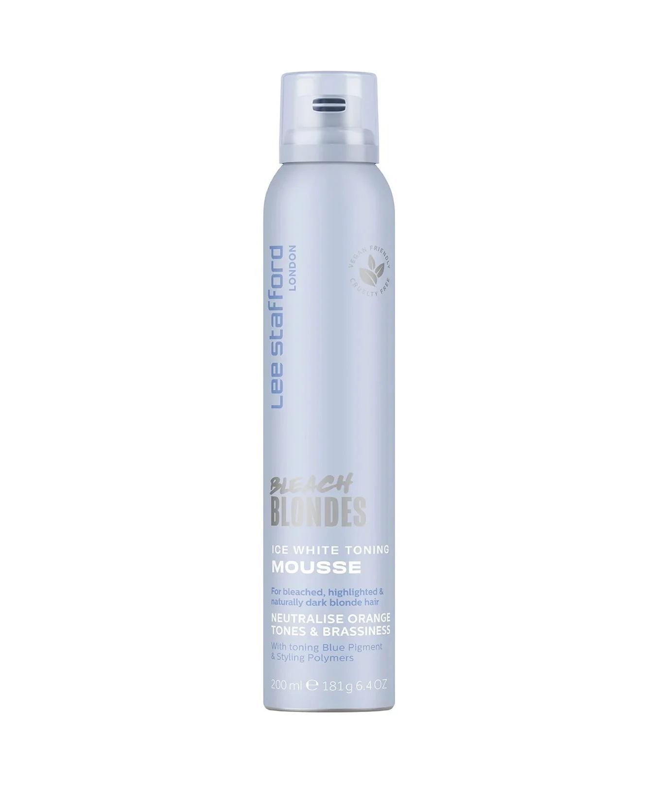 Мусс тонирующий с синим пигментом для осветленных волос Bleach Blondes Ice White Toningh Mousse Lee Stafford 200 мл (9347108042701)