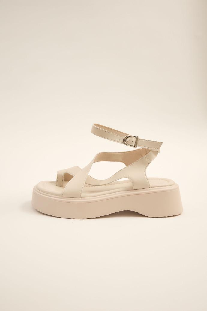 Босоножки женские ALLSY кожаные р. 39 Бежевый (195096)