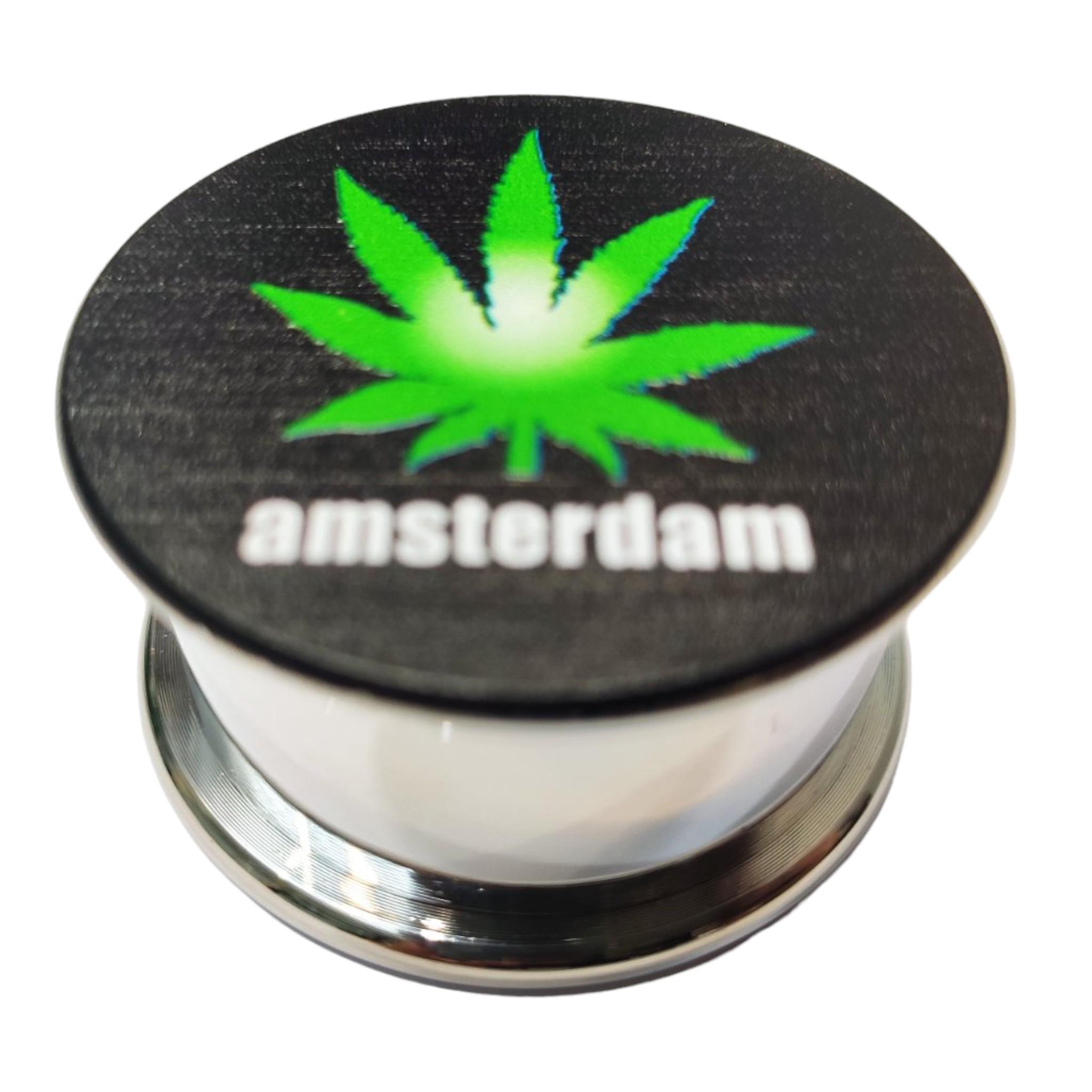 Гриндер Grinder Amsterdam для подрібнення тютюну та спецій Black/Green - фото 3