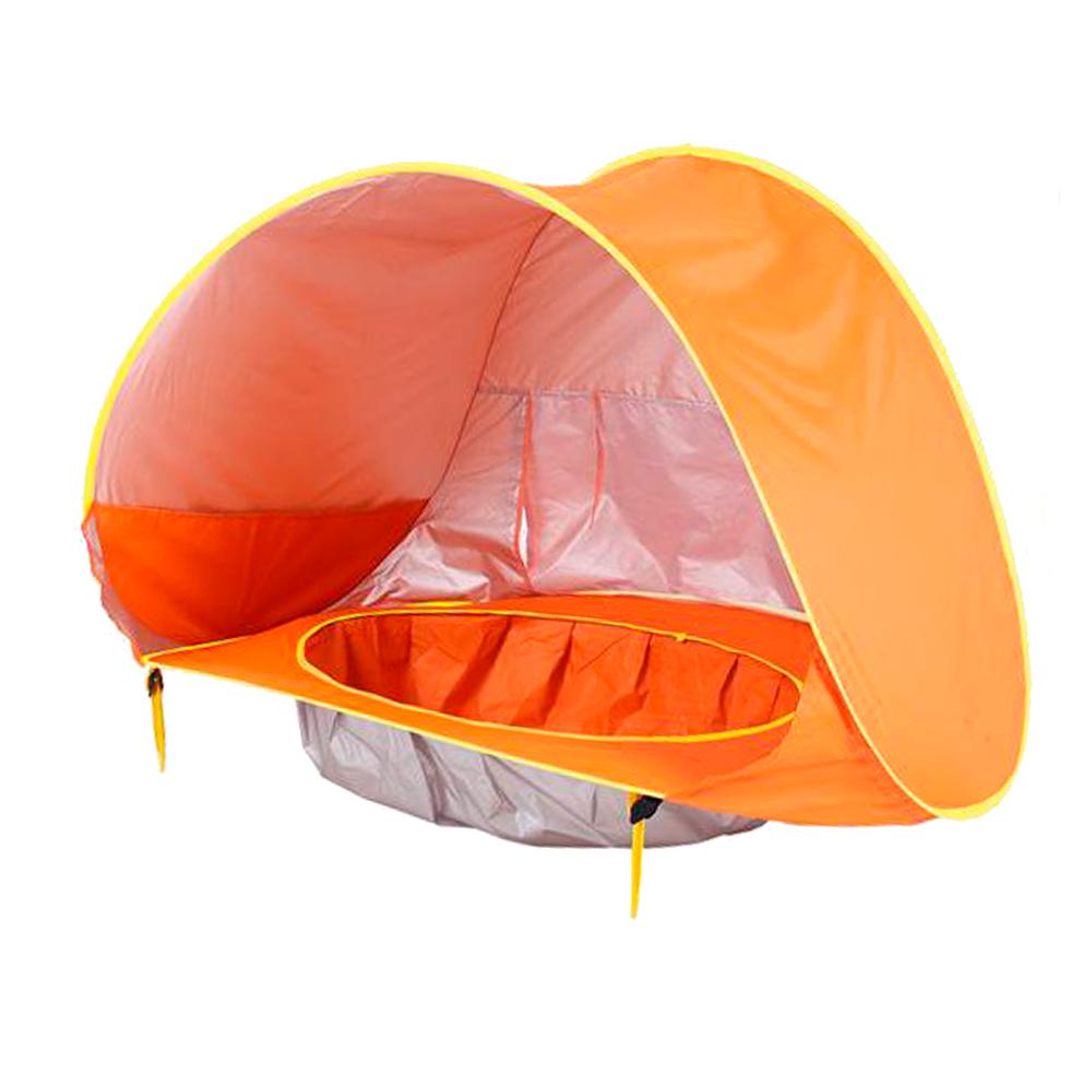 Детская палатка для пляжа с бассейном 117х79 см Оранжевая (1008606-Orange)