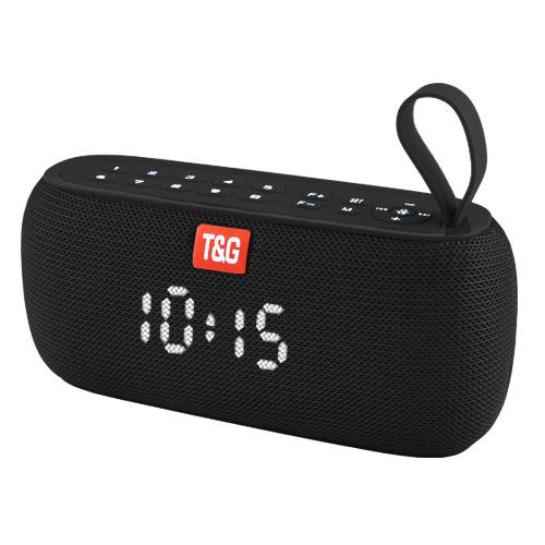 Портативная колонка TG177 Bluetooth с часами и защитой от брызг Черный (537216)
