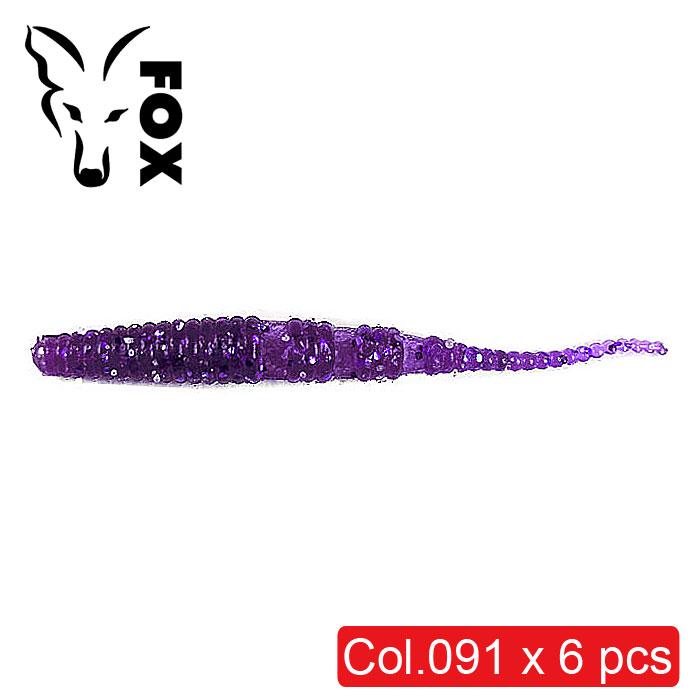 Силіконовий слаг Fox Leech Javastick №091 їстівний 9 см 6 шт. Electric violet (8870)