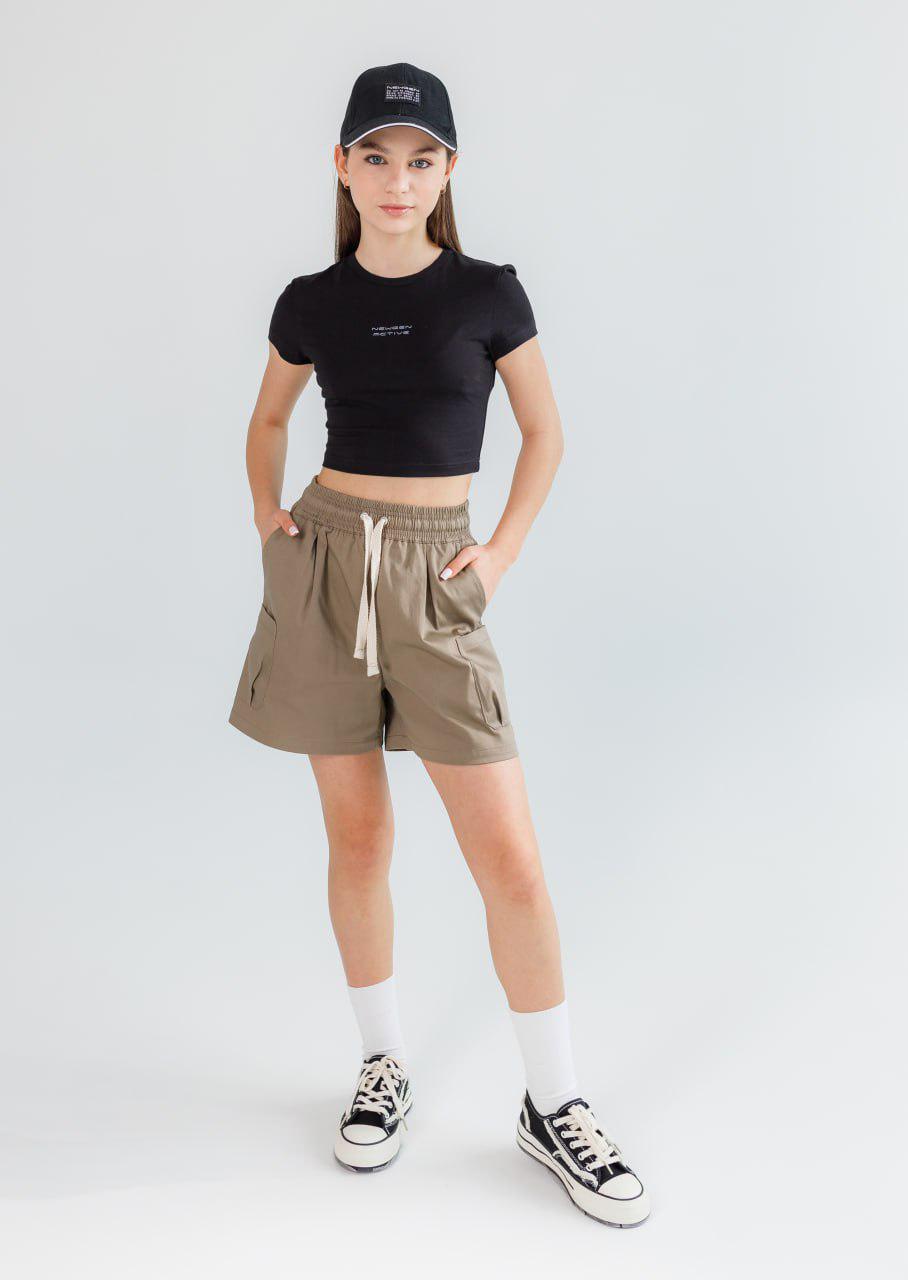 Шорти для дівчинки NEWGEN Дербі 122 см Темно-бежевий (24Ш19-074ш)