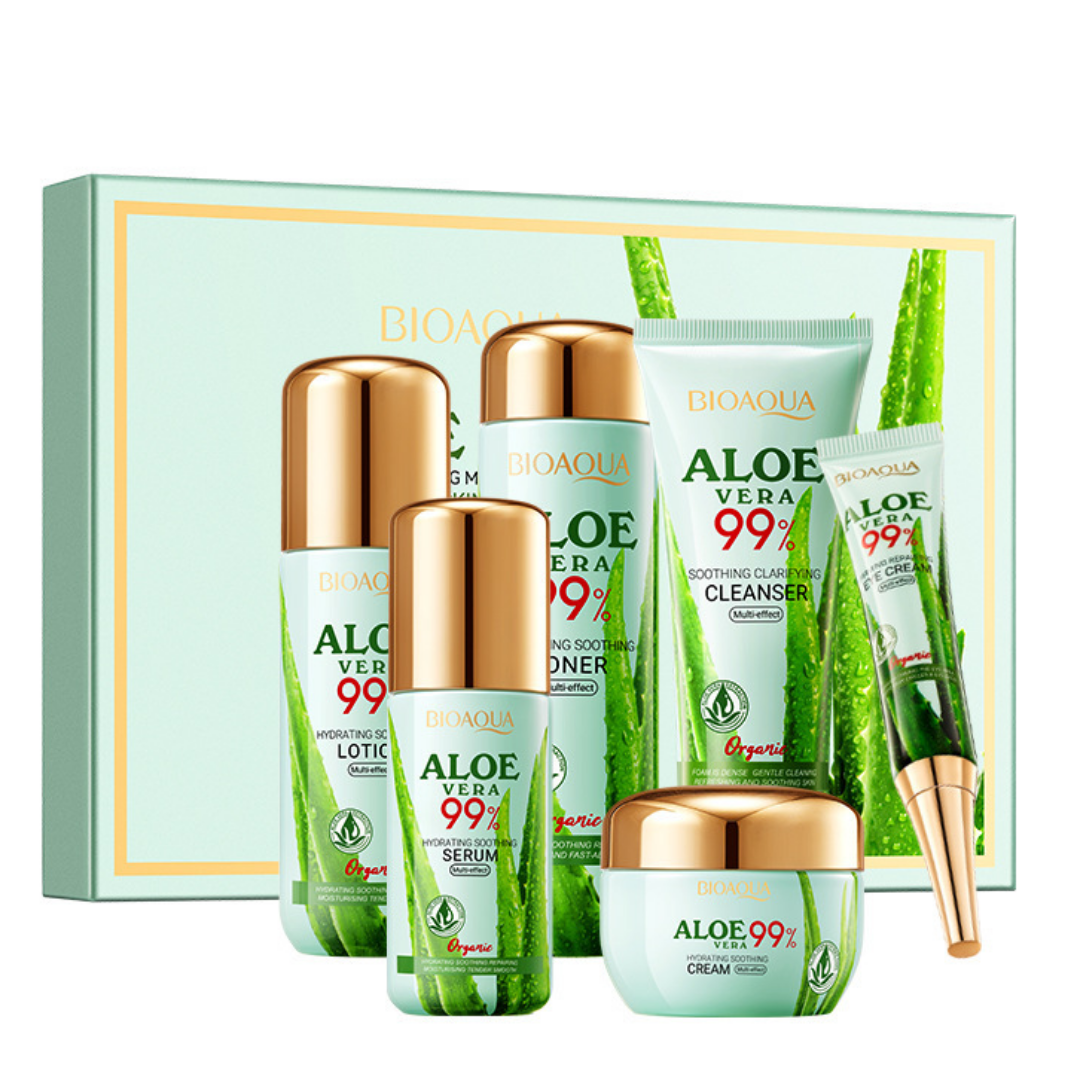 Подарунковий набір косметики для обличчя Bioaqua Aloe Vera з екстрактом алое 6 продуктів (13354432)