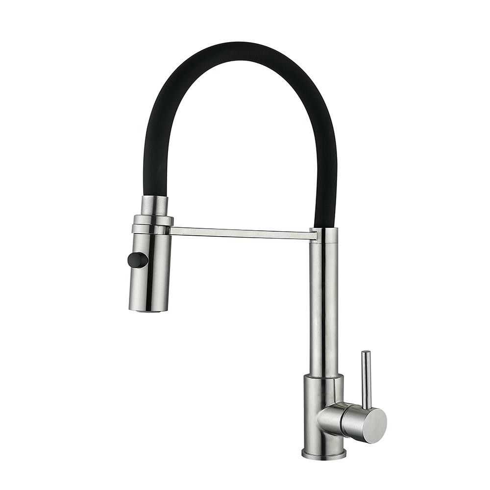 Смеситель для кухни Wezer KIT4-01 с гибким изливом Черный (10771975)