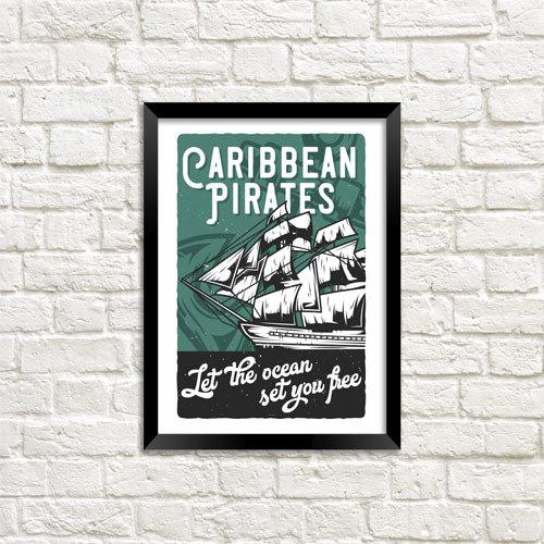 Постер в рамке Caribbean pirates 15x21 см A5 (MT5_ART008_BL) Постер в рамке Caribbean pirates 15x21 см A5 (MT5_ART008_BL)