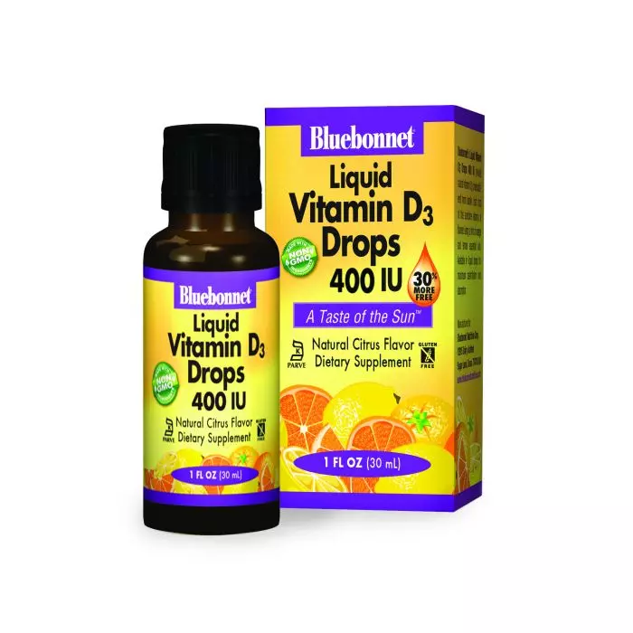 Жидкий витамин D3 Bluebonnet Nutrition 400IU вкус апельсина 30 мл капли (BLB0372)