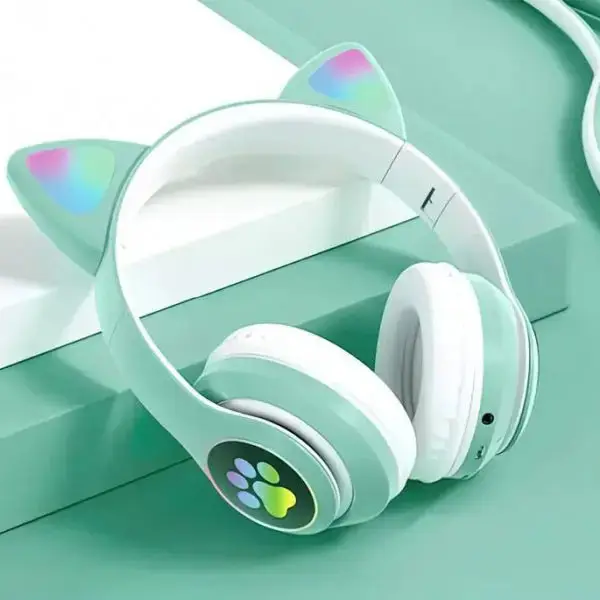Наушники для детей Кошачьи ушки STN-28 Мятный - фото 4