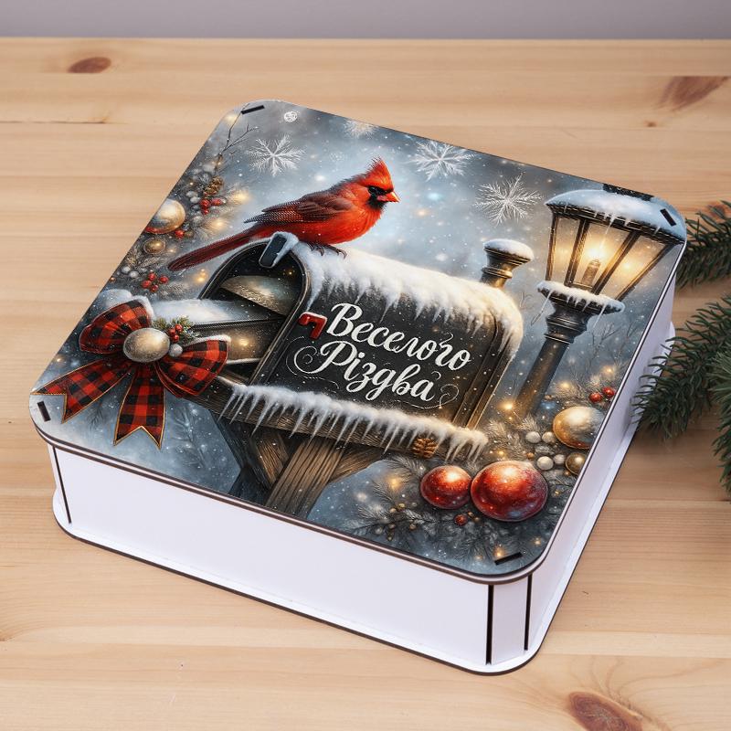 Коробка квадратная Веселого Рождества (6965-45)