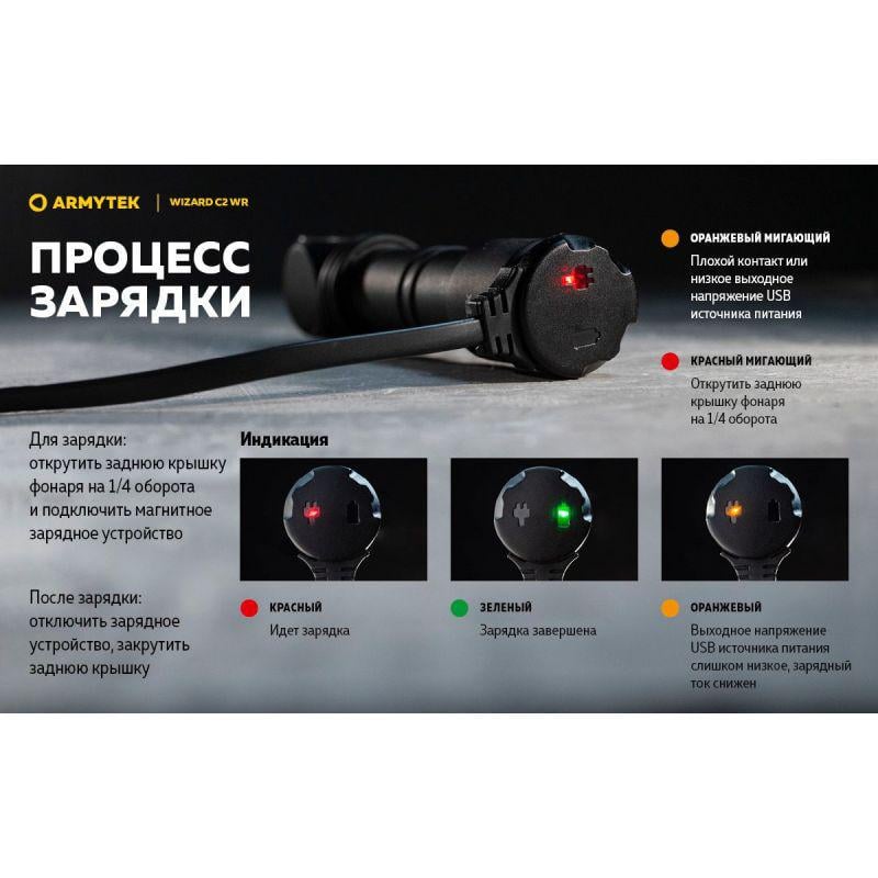 Ліхтар налобний Armytek Wizard v4 C2 WR Magnet USB червоне світло - фото 19