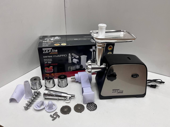 Мясорубка электрическая Zepline ZP-203 с соковыжималкой Серый (GR-04561)