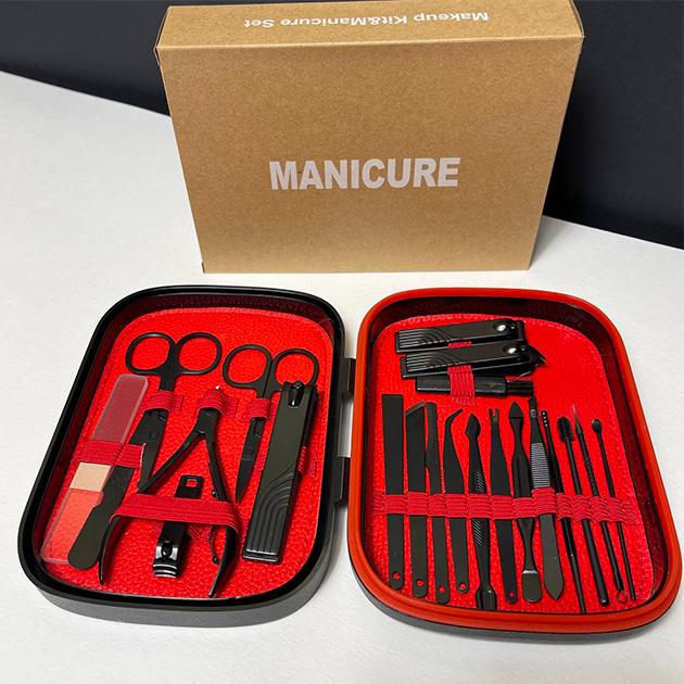 Набір манікюрний педикюрний професійний з медичної сталі у футлярі 22 пр. Чорний - фото 9