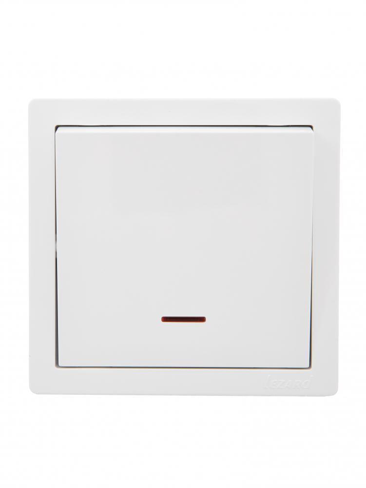 Выключатель одноклавишный Lezard LETO с подсветкой Белый (752-0200-111)