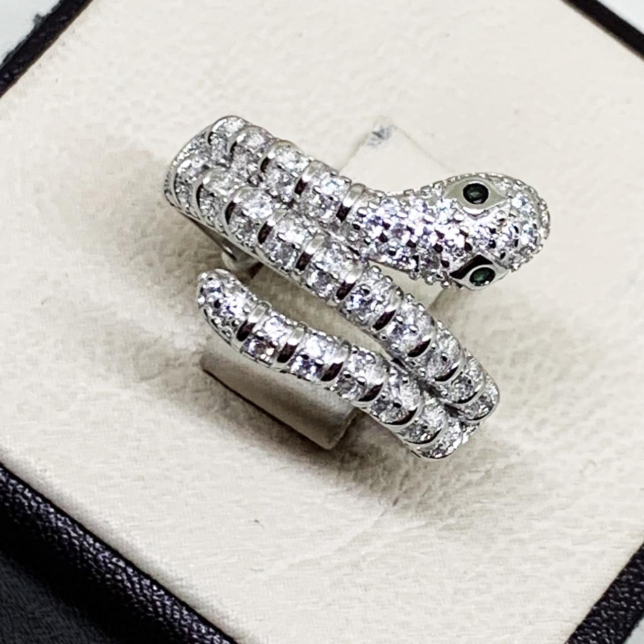 Кольцо серебряное Змея с кубическим цирконием 5,64 г р. 19 (1683587544)