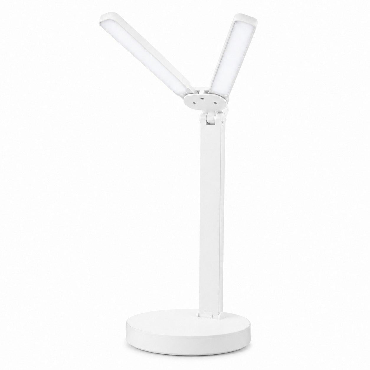 Настільна LED-лампа акумуляторна сенсорна складана з двома плафонами/USB/3 режими Білий (17541550)
