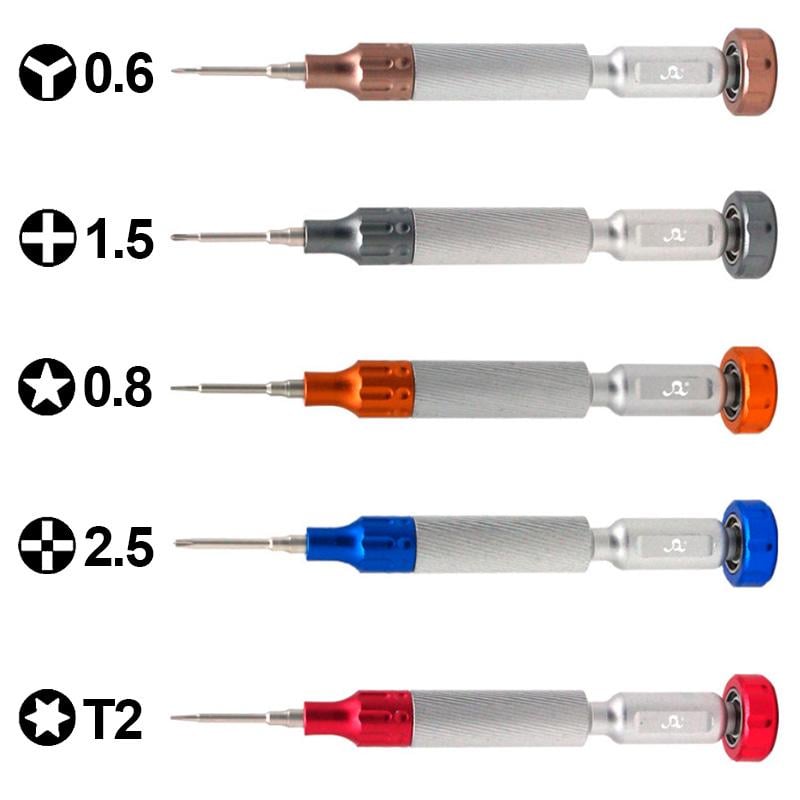 Набір викруток SW-8066/прецизійні/для ремонту 5 шт. T2/Y0,6/0,8 /1,5 /IP2.5/ - фото 2 Набір викруток SW-8066/прецизійні/для ремонту 5 шт. T2/Y0,6/0,8 /1,5 /IP2.5/ - фото 2