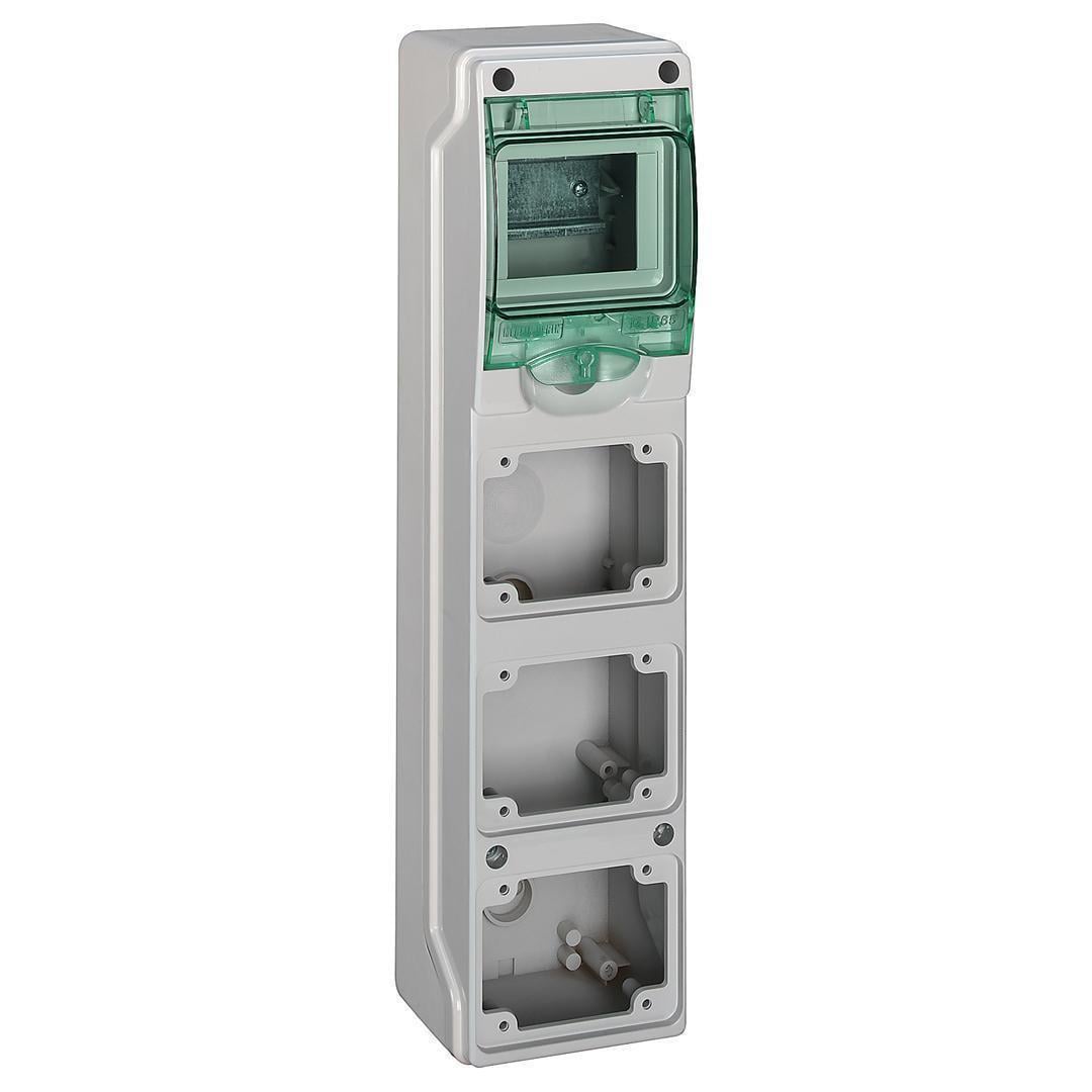 Щит навісний універсальний Schneider Electric Kaedra IP65 4-модульний та 3 отвори (13177) Щит навісний універсальний Schneider Electric Kaedra IP65 4-модульний та 3 отвори (13177)