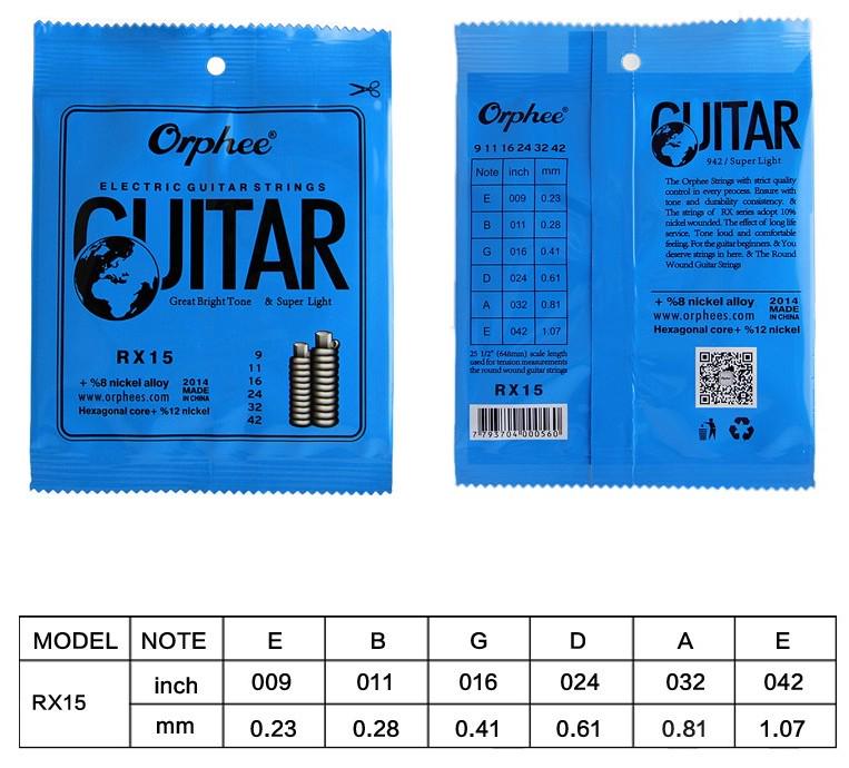 Струни Orphee RX15 09-42 Super Light (175) - фото 2