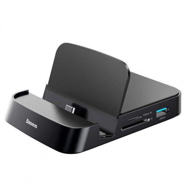 Док станція Baseus Mate Docking Type-C mobile phone intelligent HUB docking station Black CAHUB-AT01 - фото 4