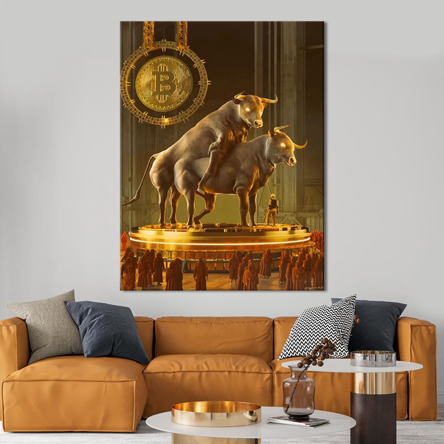 Настенний декор Культ биткоина 80x60 см (YM-68)