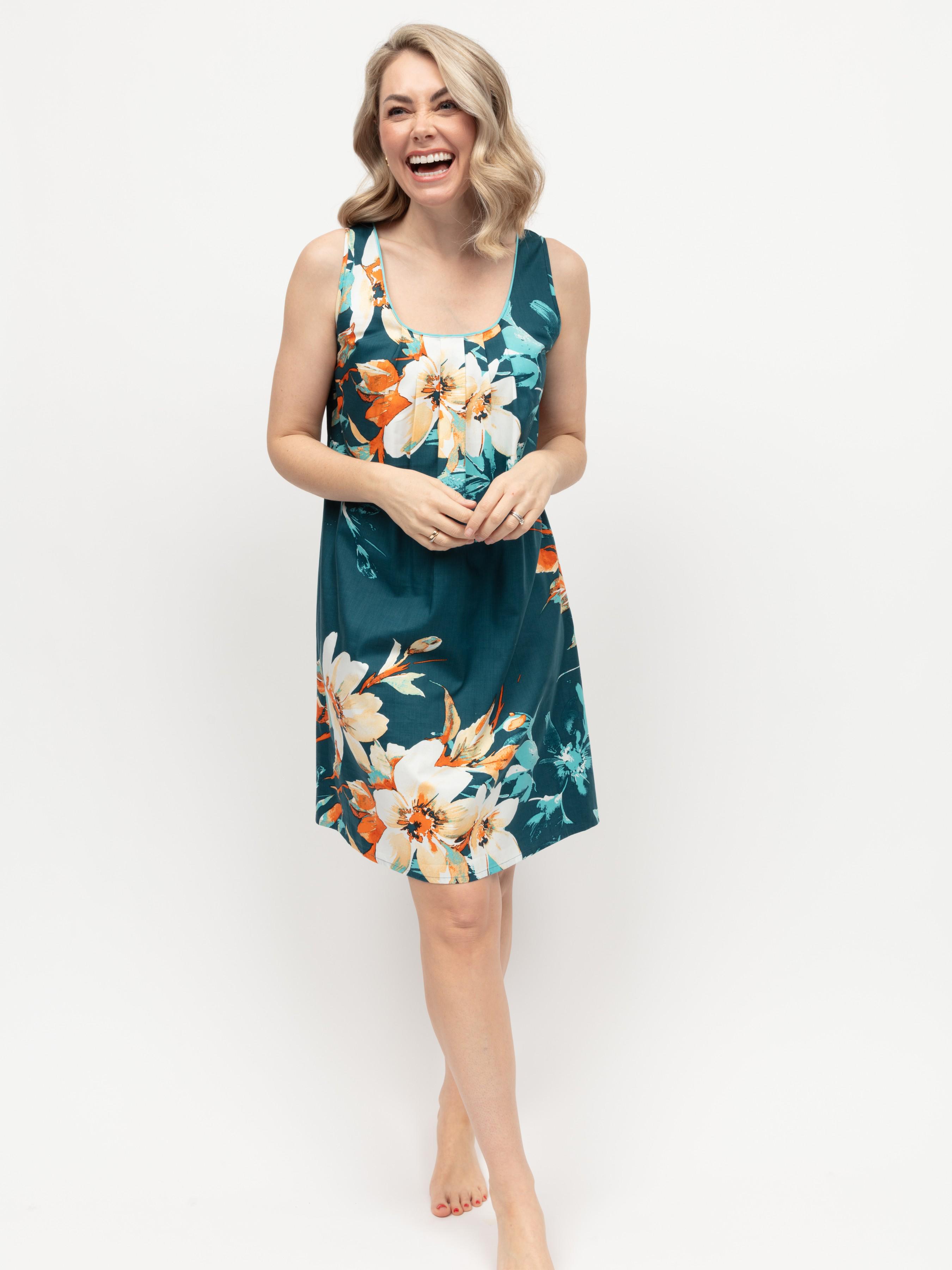 Рубашка ночная CYBERJAMMIES Goldie 0450 20/3XL Зеленый с цветочным принтом (5051877523661)