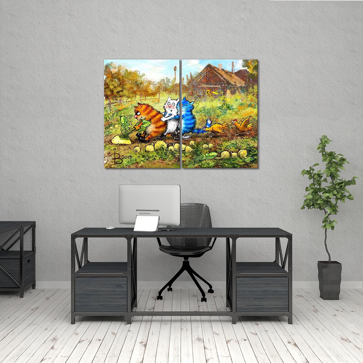 Модульная картина Тянем потянем..... 2 модуля 50x75 см