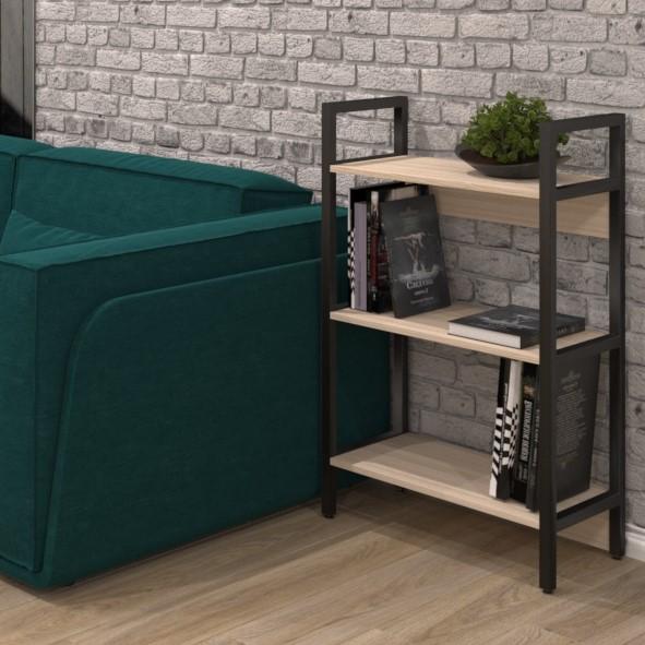 Стеллаж Hygge Furniture на 3 полки 60x32x100 см Черный/Ясень коимбра (HF-RS-001-0341-60.32.100) - фото 4