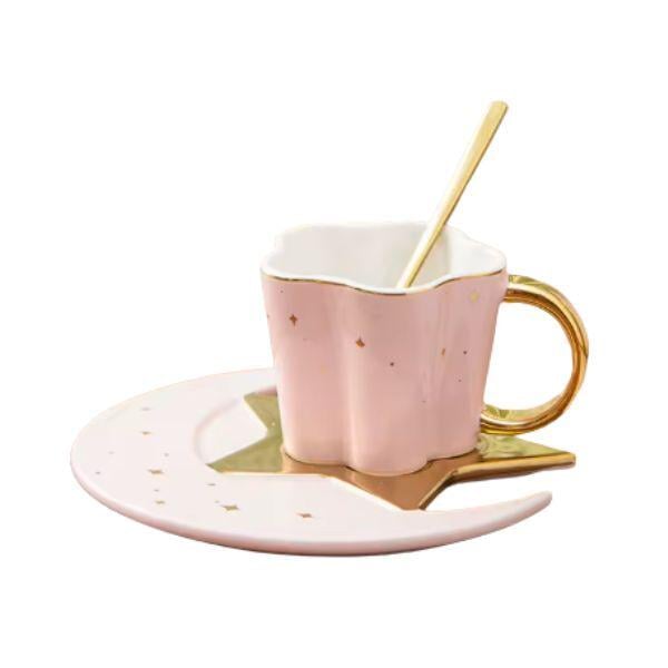 Набор чашки и блюдца Луна Pink (2429)