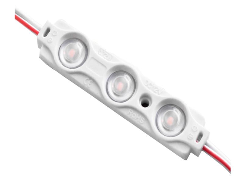 Светодиодный модуль с линзой SMD2835 3 LED 12В 1.5Вт IP65 оранжевый (2518)